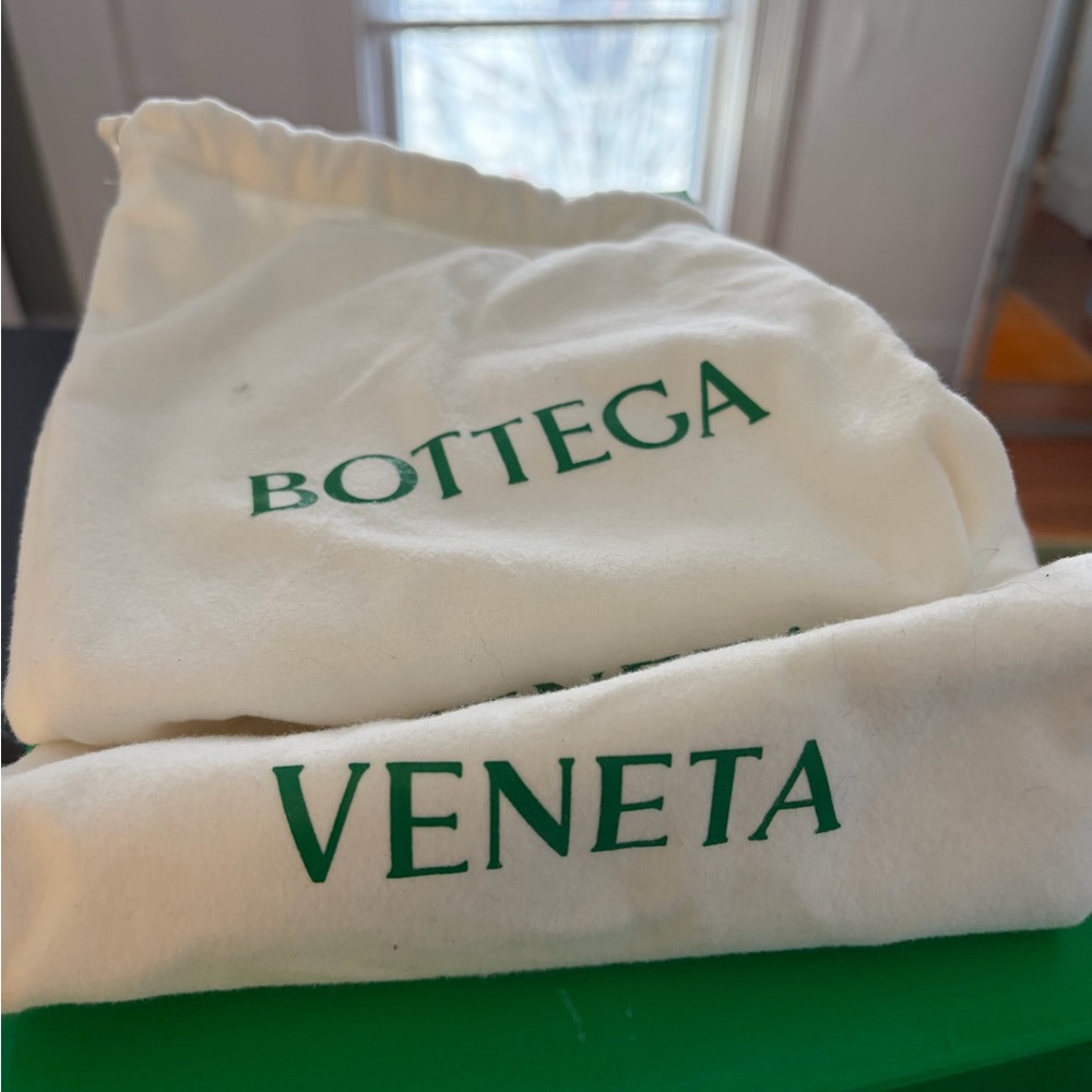 Bottega Veneta Olive Green Loafers with Gold Accents - Picture 7 of 7